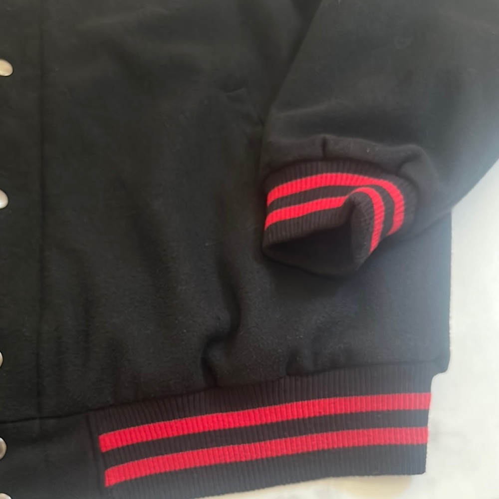 NFL Black and Red Varsity Jacket with Team Logo - Picture 5 of 11